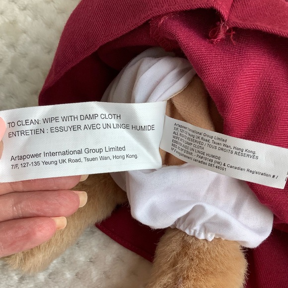 Artapower Plush Teacher Bear w Glasses and Apple in Red Dress Stuffed Animal Toy - Picture 7 of 12